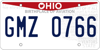 OH license plate GMZ0766