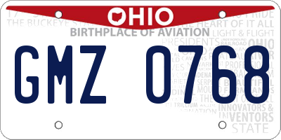 OH license plate GMZ0768