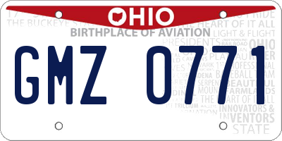 OH license plate GMZ0771