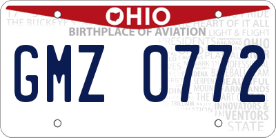 OH license plate GMZ0772