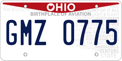 OH license plate GMZ0775