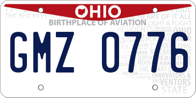 OH license plate GMZ0776