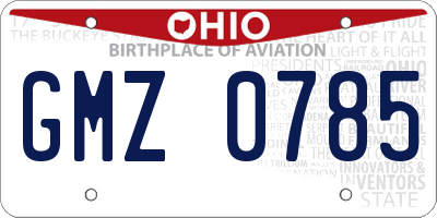 OH license plate GMZ0785