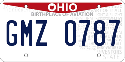 OH license plate GMZ0787