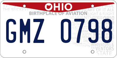 OH license plate GMZ0798