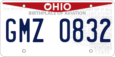 OH license plate GMZ0832