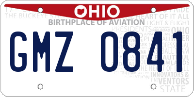 OH license plate GMZ0841