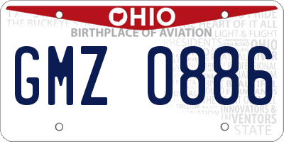 OH license plate GMZ0886