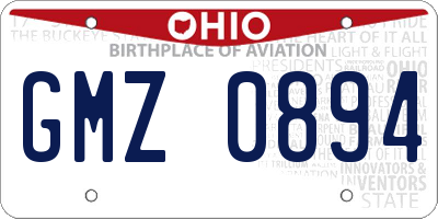 OH license plate GMZ0894