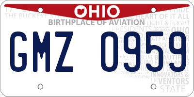 OH license plate GMZ0959