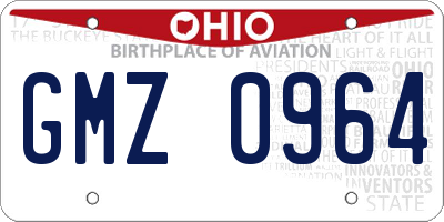 OH license plate GMZ0964