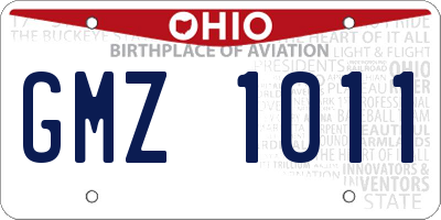 OH license plate GMZ1011