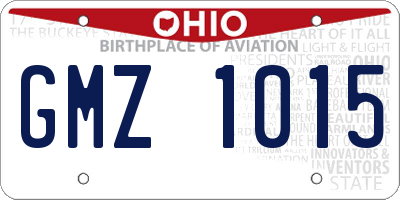 OH license plate GMZ1015