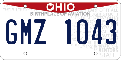 OH license plate GMZ1043