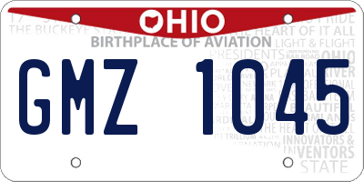 OH license plate GMZ1045