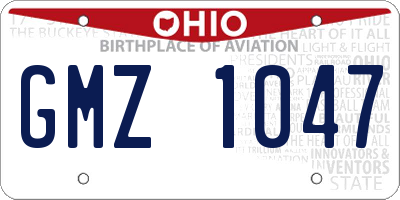 OH license plate GMZ1047