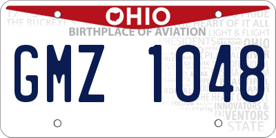 OH license plate GMZ1048