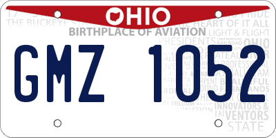 OH license plate GMZ1052