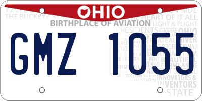 OH license plate GMZ1055