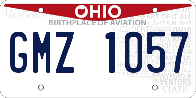 OH license plate GMZ1057