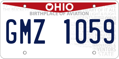 OH license plate GMZ1059