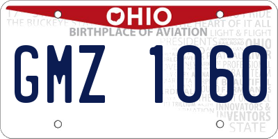 OH license plate GMZ1060