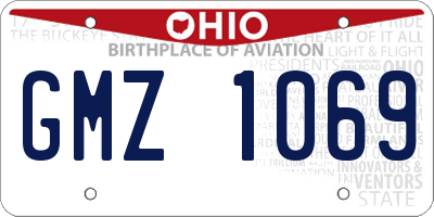 OH license plate GMZ1069