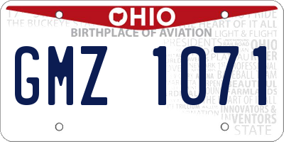 OH license plate GMZ1071