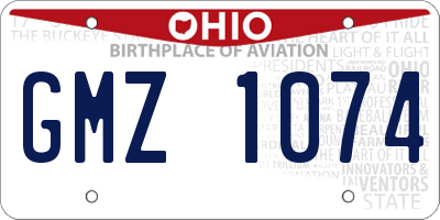 OH license plate GMZ1074