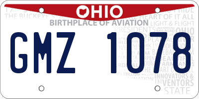 OH license plate GMZ1078