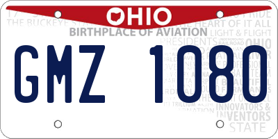 OH license plate GMZ1080