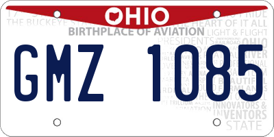OH license plate GMZ1085