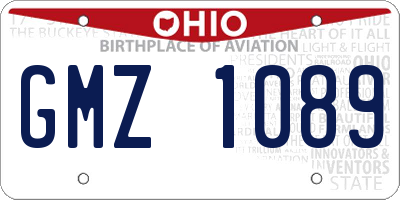 OH license plate GMZ1089