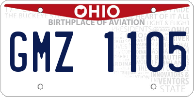 OH license plate GMZ1105