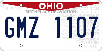OH license plate GMZ1107