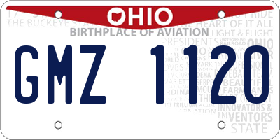 OH license plate GMZ1120