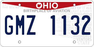 OH license plate GMZ1132