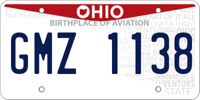 OH license plate GMZ1138