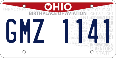 OH license plate GMZ1141