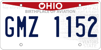 OH license plate GMZ1152