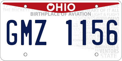 OH license plate GMZ1156