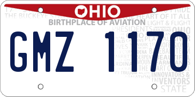 OH license plate GMZ1170