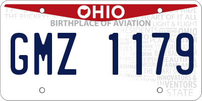 OH license plate GMZ1179