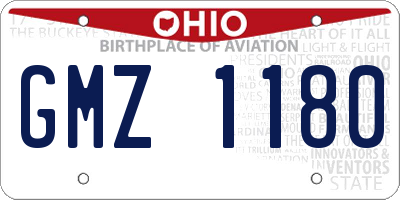 OH license plate GMZ1180