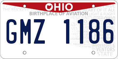 OH license plate GMZ1186