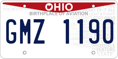 OH license plate GMZ1190