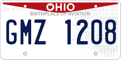 OH license plate GMZ1208