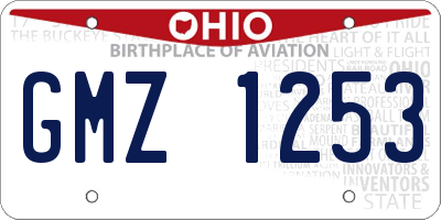 OH license plate GMZ1253
