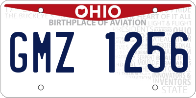 OH license plate GMZ1256