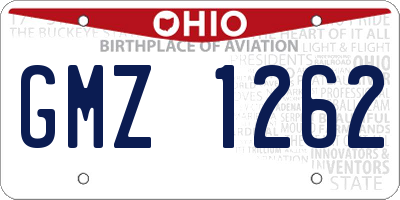 OH license plate GMZ1262